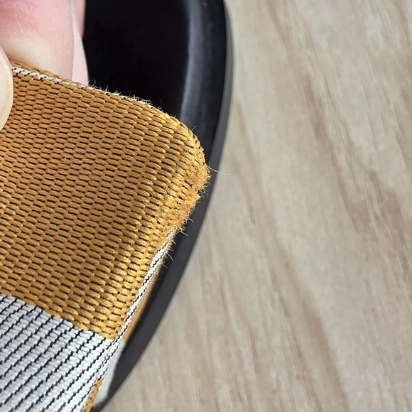 Miista Bow Tie Sandals, Gold And Cream Striped, Size 37 - Picture 5 of 7